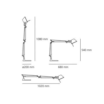 Artemide AR A005920+AR A008620 KOMPLET - Tischlampe TOLOMEO 1xE27/70W/230V