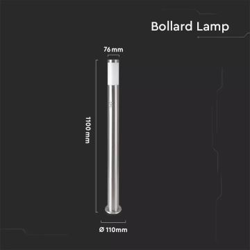 Außenleuchte mit Sensor 1xE27/60W/230V IP44 110cm mattchrom