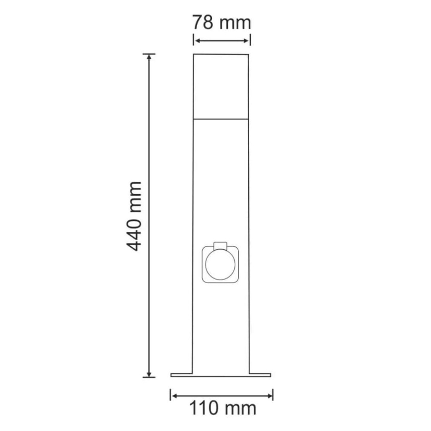 Außenleuchte mit Steckdose NEW YORK 1xE27/12W/230V IP44 44 cm anthrazit