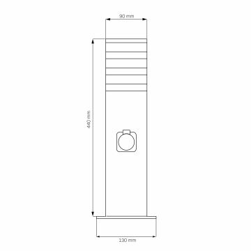 Außenleuchte mit Steckdose TEKSAS 1xE27/20W/230V IP54 44 cm