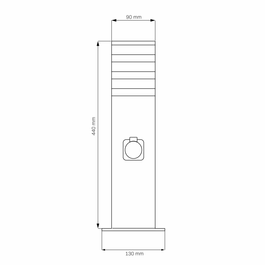 Außenleuchte mit Steckdose TEKSAS 1xE27/20W/230V IP54 44 cm