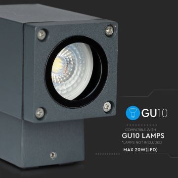 Außenwandleuchte 1xGU10/20W/230V IP44 grau