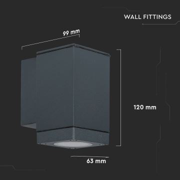 Außenwandleuchte 1xGU10/20W/230V IP44 grau