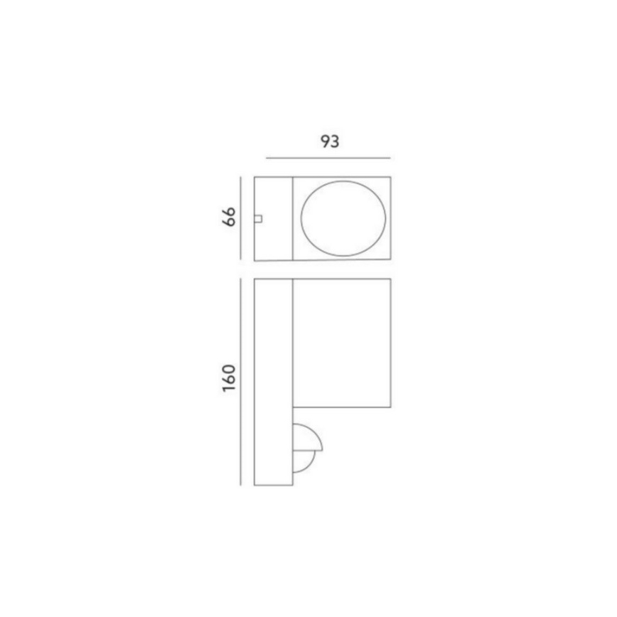 Außenwandleuchte mit Sensor QUAZAR 1xGU10/35W/230V IP44 grau