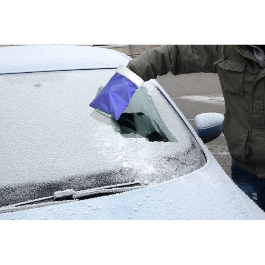 Auto-Schaber mit Handschuh blau