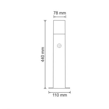 Auβenleuchte mit Sensor NEW YORK 1xE27/12W/230V IP44 44 cm anthrazit