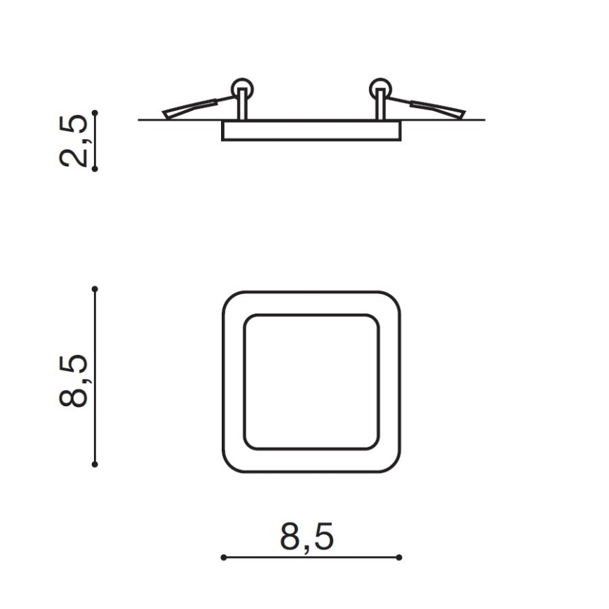 Azzardo AZ2833 - LED-Einbauleuchte für Badezimmer SLIM 1xLED/6W/230V IP44 CRI 90