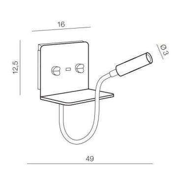 Azzardo AZ4417 - Flexible, kleine LED-Leuchte mit Ablage VERA 1xLED/5W/230V + 1xLED/6W weiß