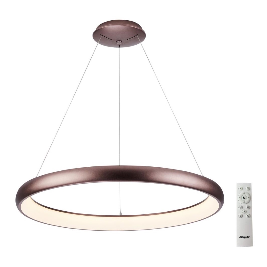 Azzardo AZ5062 - Dimmbare LED-Hängeleuchte an Schnur ANTONIO LED/50W/230V braun + Fernbedienung