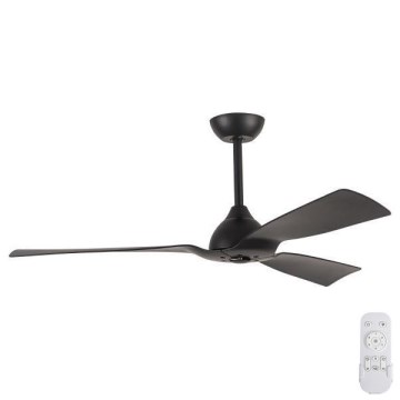 Badezimmer-Deckenventilator d 132 cm IP44 schwarz + Fernbedienung