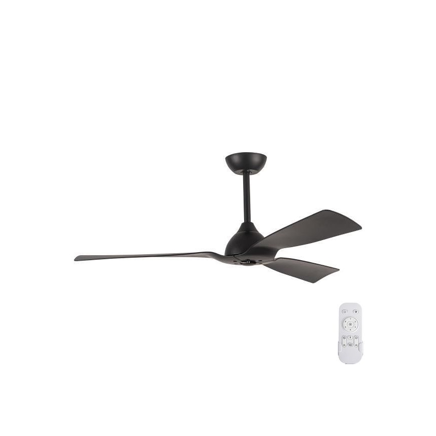 Badezimmer-Deckenventilator d 132 cm IP44 schwarz + Fernbedienung