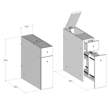 Badezimmerschrank SMART 60x55 cm weiß