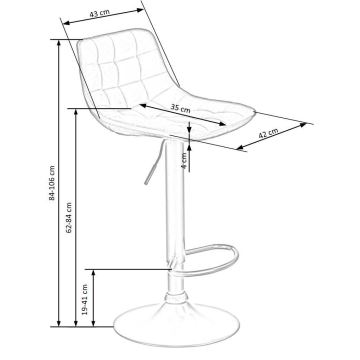 Barhocker 106x43 cm anthrazit