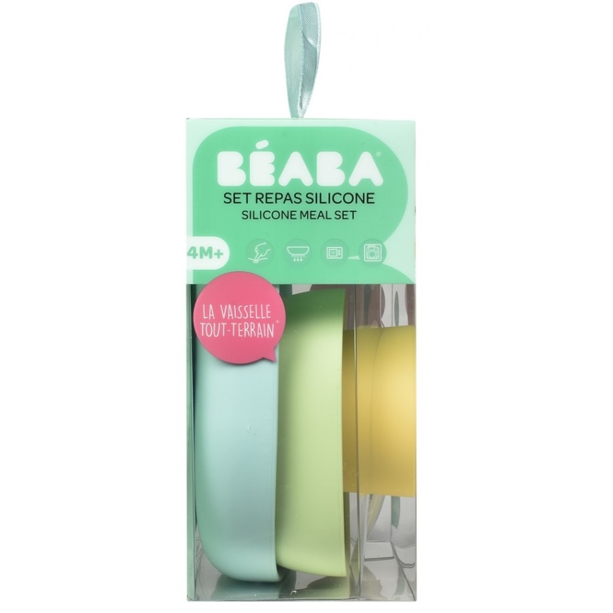 Beaba – Kinder-Essgeschirrset Yellow 4 teilig