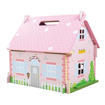 Bigjigs Toys - Tragbares Holz-Puppenhaus