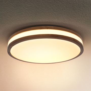 Brilagi - Dimmbare LED-Deckenleuchte MOLINA LED/48W/230V 3000-6500K Eiche d 38 cm + Fernbedienung