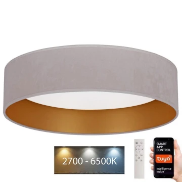 Brilagi – Dimmbare LED-Deckenleuchte VELVET SMART LED/36W/230V d. 55 cm 2700-6500K Wi-Fi Tuya cremefarben/golden + Fernbedienung