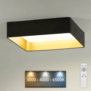 Brilagi - Dimmbare LED-Deckenleuchte VELVET SQUARE LED/24W/230V 3000/4000/6500K + Fernbedienung grau