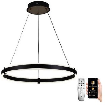 Brilagi - Dimmbare LED-Hängeleuchte an Schnur CIRCLE LED/85W/230V 3000-6500K schwarz + Fernbedienung