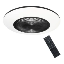 Brilagi - Dimmbare LED-Leuchte mit Ventilator AURA LED/38W/230V 3000-6000K schwarz + Fernbedienung