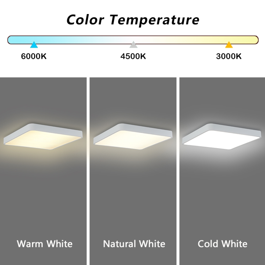 Brilagi - Dimmbare LED-Deckenleuchte POOL LED/48W/230V 3000-6000K 50x50 cm weiß + Fernbedienung