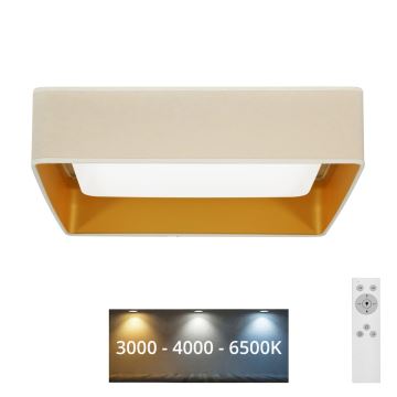 Brilagi - Dimmbare LED-Deckenleuchte VELVET SQUARE LED/24W/230V 3000/4000/6500K + Fernbedienung cremefarben