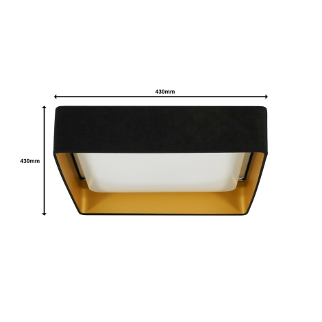 Brilagi - Dimmbare LED-Deckenleuchte VELVET SQUARE LED/24W/230V 3000/4000/6500K + Fernbedienung schwarz