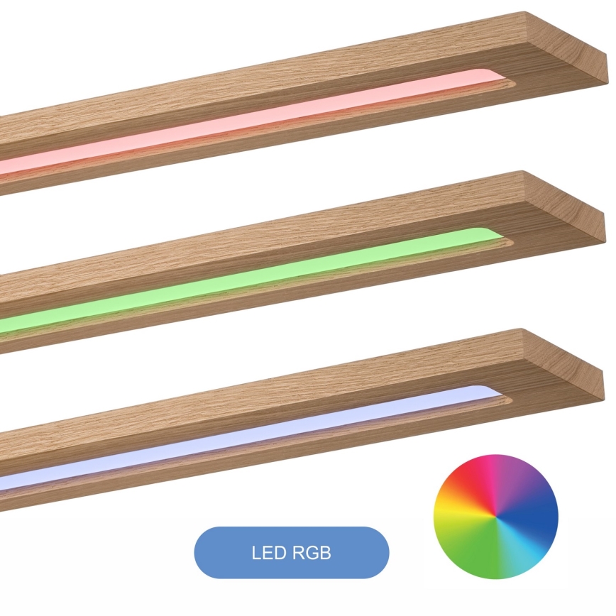 Brilagi - Dimmbares LED-RGBW-Panel WOODY FRAME LED/34W/230V 2700-6500K Eiche + Fernbedienung