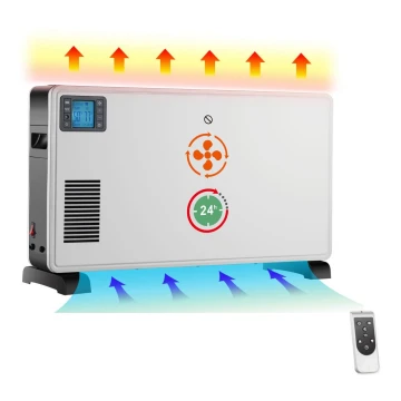 Brilagi – Elektrischer Heizkonvektor 1000/1300/2300W LCD/Timer/TURBO/Thermostat weiß + Fernbedienung