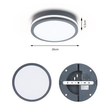 Brilagi - LED-Außenleuchte mit Sensor BENE LED/24W/230V d 26 cm anthrazit IP54