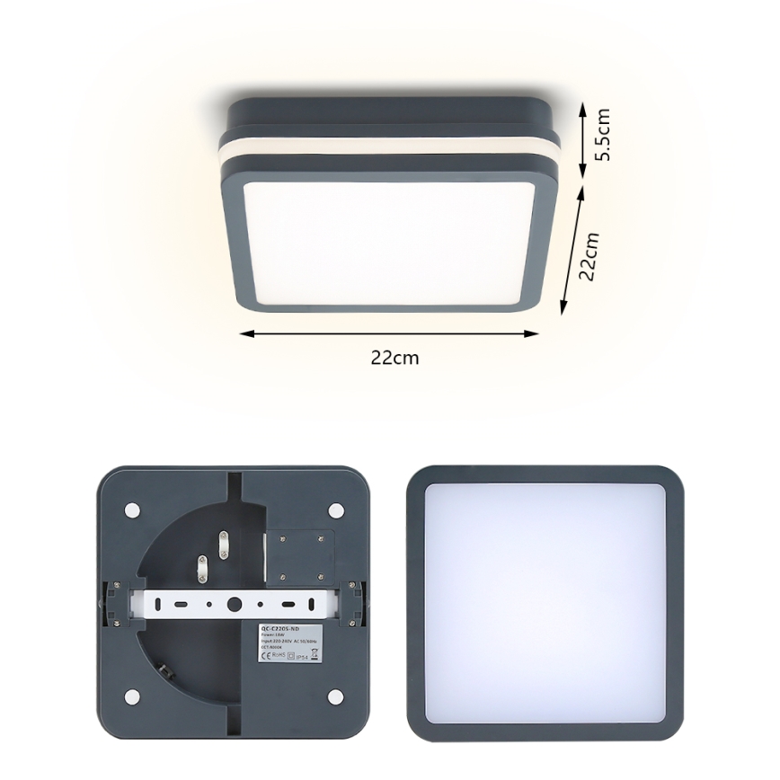 Brilagi - LED-Auβenleuchte BENE LED/18W/230V 22x22 cm anthrazit IP54