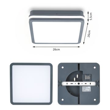 Brilagi - LED-Auβenleuchte BENE LED/24W/230V 26x26 cm anthrazit IP54