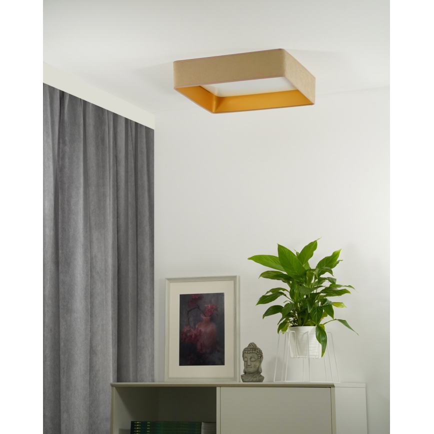 Brilagi - LED-Deckenleuchte VELVET SQUARE LED/24W/230V beige