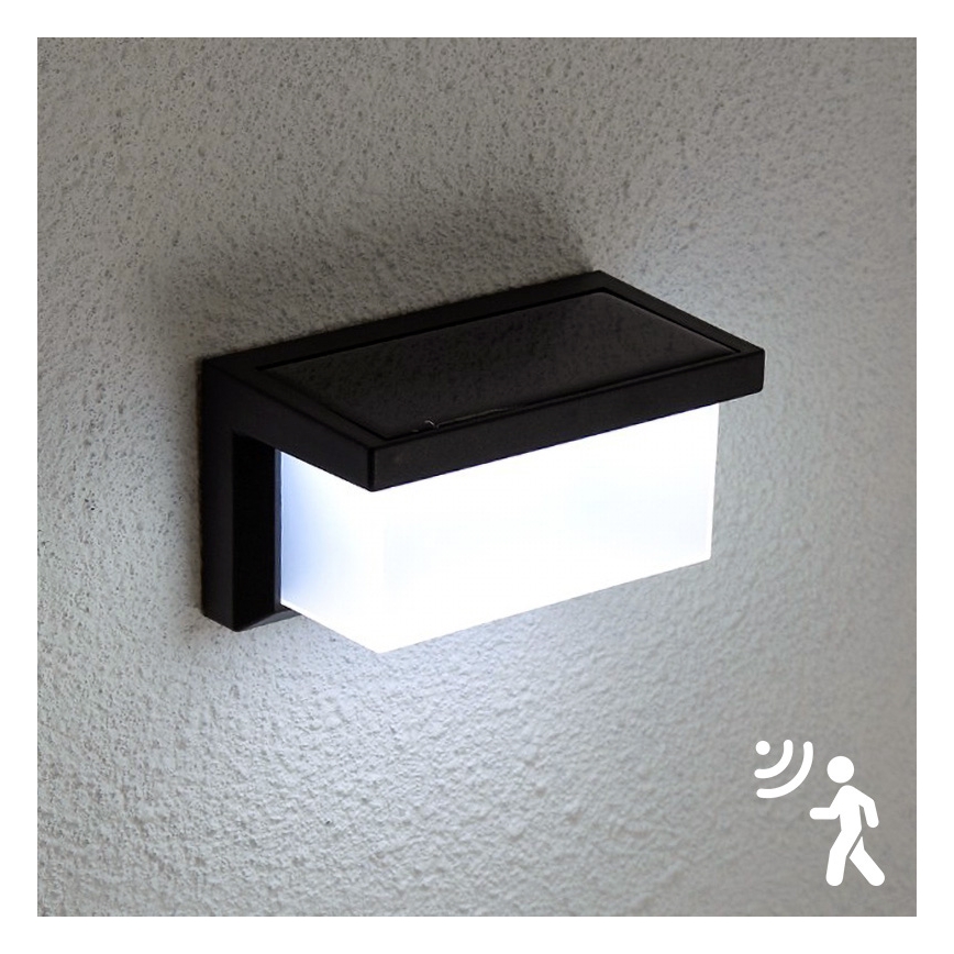 Brilagi - LED-Solarwandleuchte mit Sensor BRICK LED/12W/5,5V IP65