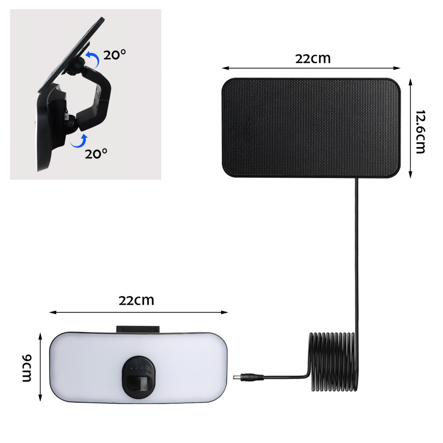 Brilagi - LED-Solarwandleuchte mit Sensor ROOF LED/13W/5V IP65