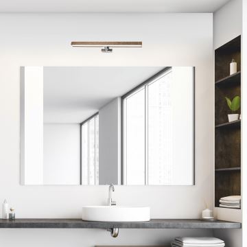 Brilagi - LED-Spiegelbeleuchtung für Badezimmer WOODY MIRROR LED/12W/230V IP44 Eiche/Chrom