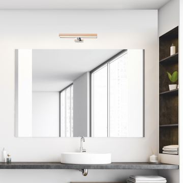 Brilagi - LED-Spiegelbeleuchtung für Badezimmer WOODY MIRROR LED/8W/230V IP44 Eiche/Chrom