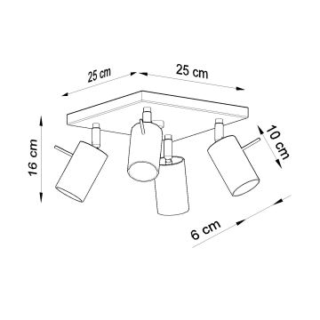 Brilagi -  LED-Strahler ASMUS 4xGU10/7W/230V schwarz