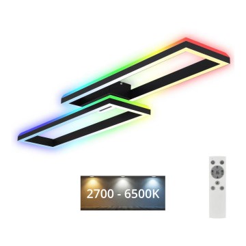 Brilo - Dimmbare LED-RGBW-Aufbauleuchte FRAME 2xLED/21W/230V 2700-6500K + Fernbedienung