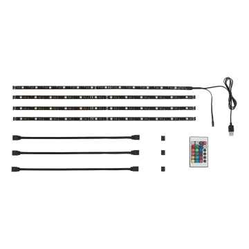 Brilo - Dimmbarer LED-RGBW-Streifen für TV 3m LED/2,5W/USB + Fernbedienung