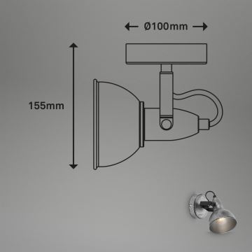 Briloner 2049-014 - Wandstrahler RETRO 1xE14/40W/230V grau