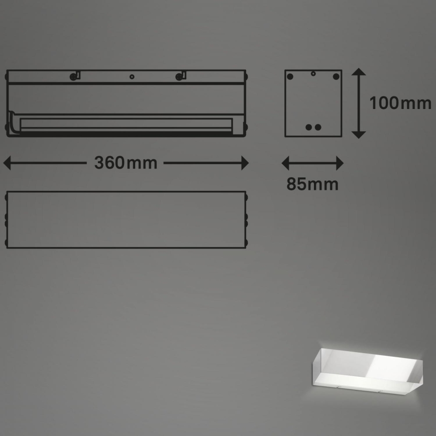 Briloner 2204-018 - LED-Wandleuchte für den Außenbereich LED/8W/230V IP44 Chrom