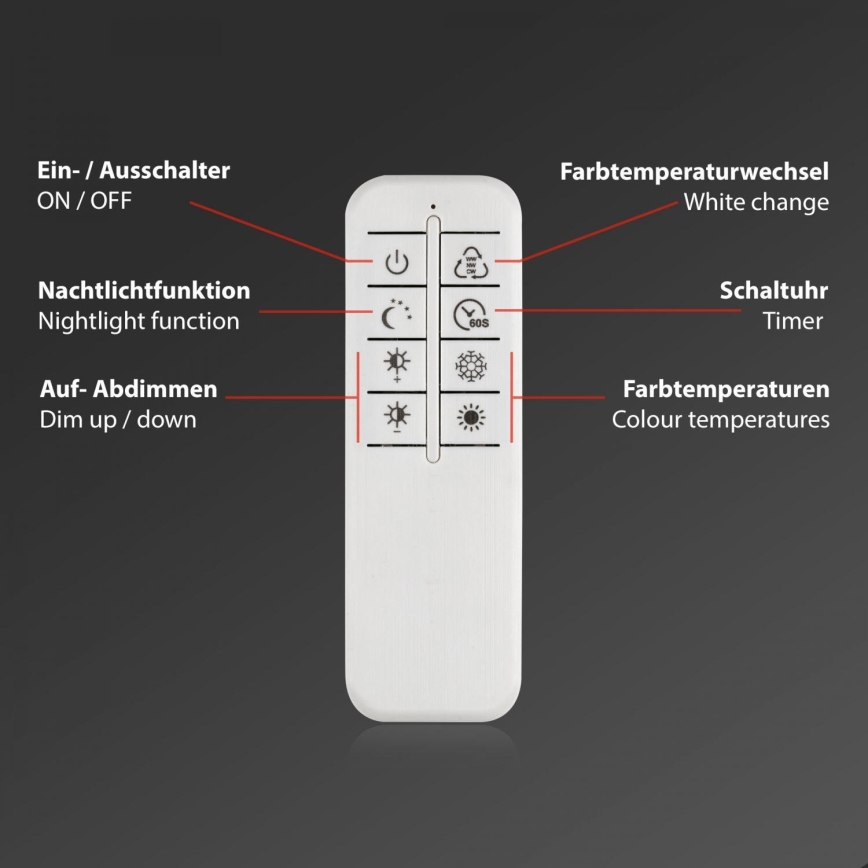 Briloner 3015-015 - Dimmbare LED-Deckenleuchte FRAME LED/40W/230V 2700-6500K + Fernbedienung