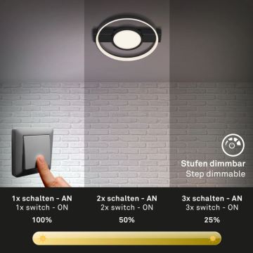 Briloner 3026-015 - Dimmbare LED-Deckenleuchte FRAME LED/33W/230V