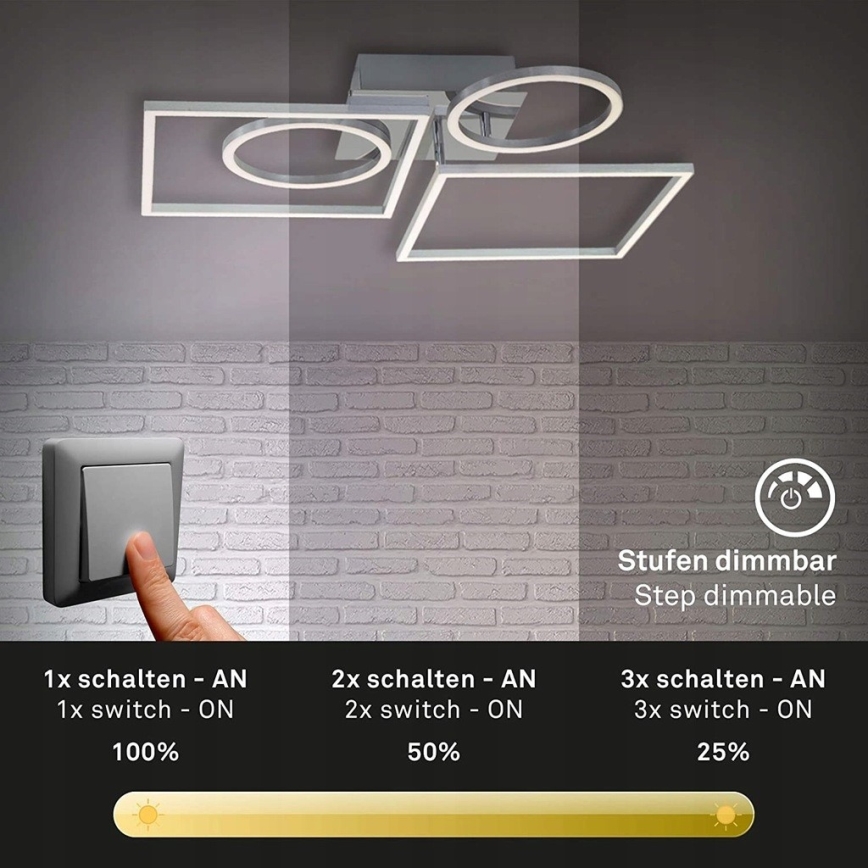 Briloner 3135-018 - Dimmbare LED-Deckenleuchte FRAME LED/43,8W/230V 3000K