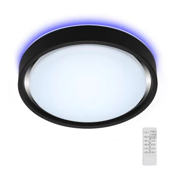 Briloner 3227-015 - Dimmbare LED-RGB-Deckenleuchte mit Sensor TALENA LED/24W/230V schwarz + Fernbedienung