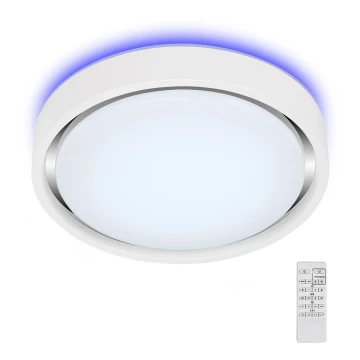 Briloner 3227-016 - Dimmbare LED-RGB-Leuchte mit Sensor TALENA LED/24W/230V weiß + Fernbedienung