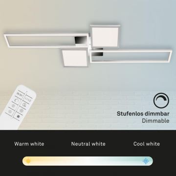 Briloner 3531-018 - Dimmbare LED-Deckenleuchte FRAME LED/50W/230V 3000-6500K + Fernbedienung