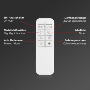 Briloner 3531-018 - Dimmbare LED-Deckenleuchte FRAME LED/50W/230V 3000-6500K + Fernbedienung