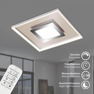 Briloner 3641-012 - Dimmbare LED-Deckenleuchte FRAME LED/30W/230V 2700-6500K Chrom + Fernbedienung